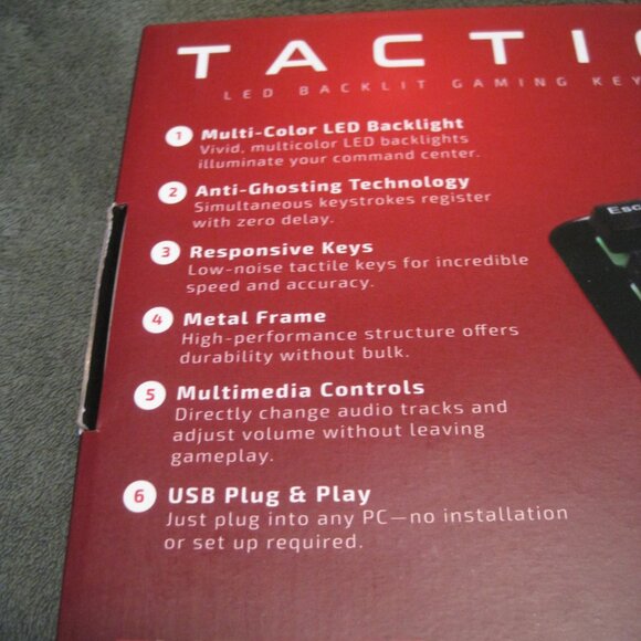 Tactical RGB LED Backlit Gaming USB Metal Keyboard by Evo Core for PC and Mac OS - Picture 3 of 5